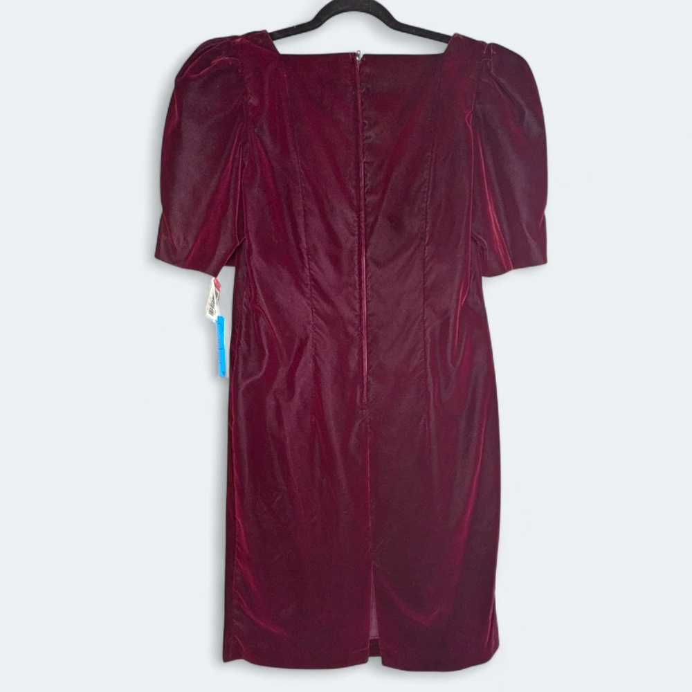 Vintage Cachet by Bari Protas Plum Velvet Romantic Evening Dress Size 16 NWT - Picture 4 of 14